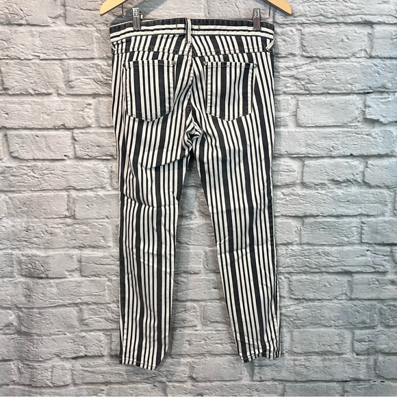 Free People Womens Size 28” Mid Rise Skinny White Striped Denim Blue Jeans #8130 - Picture 8 of 9